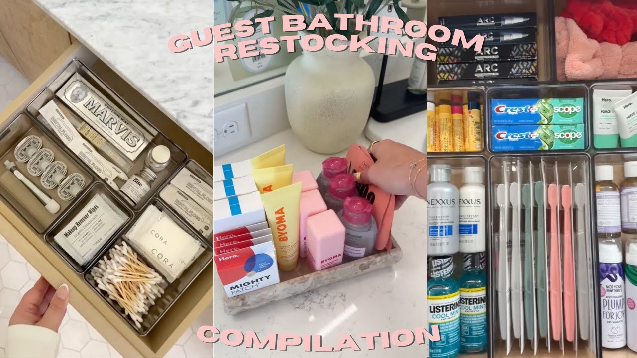 ASMR Guest Bathroom Restocking Compilation 🫧│ Pt. 1 ✨