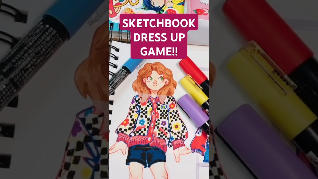 SKETCHBOOK DRESS UP GAME!! #dressup #game #sketchbook #DIY #ootd #outfit #fashion #craft