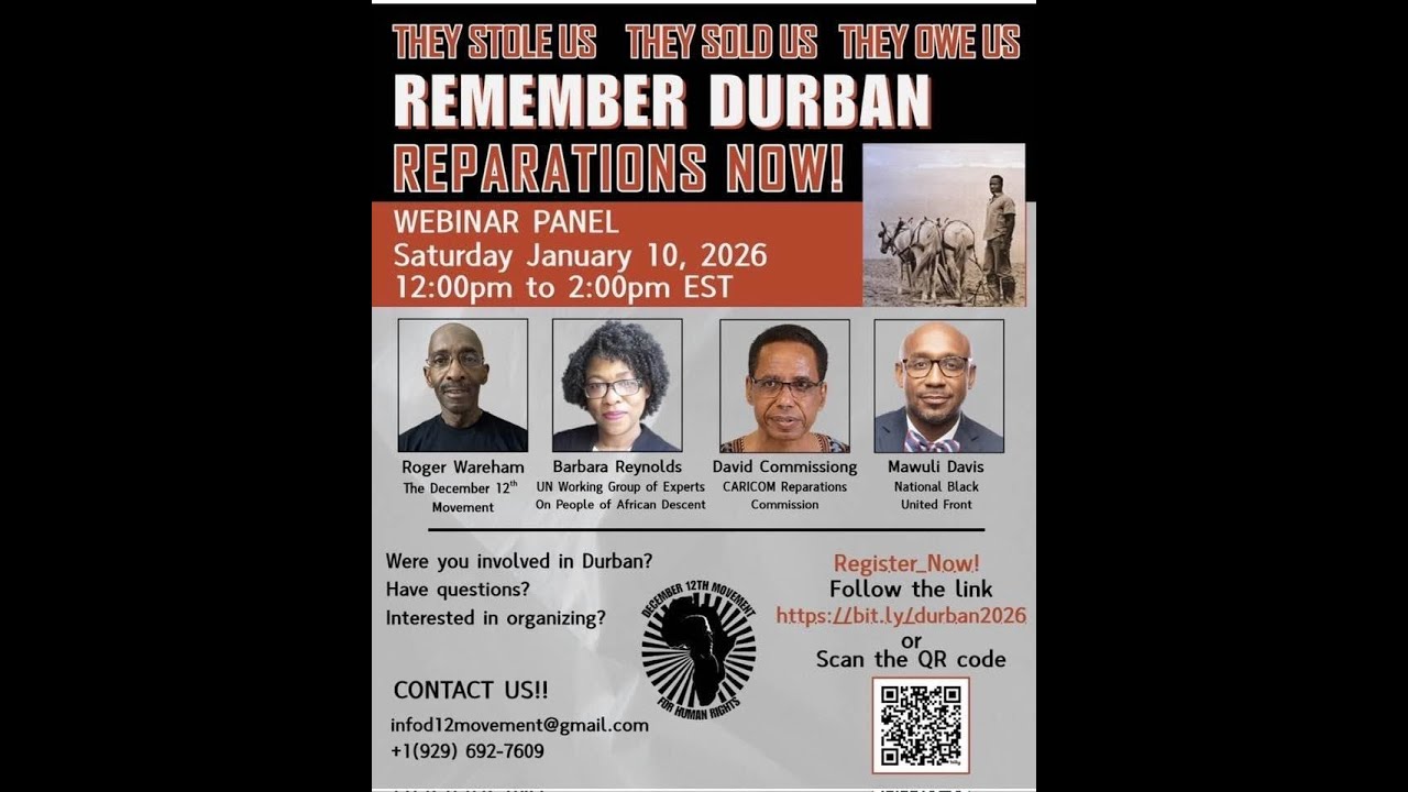 Durban 400: 25 years after the UN World Conference against Racism Webinar - January 10, 2026