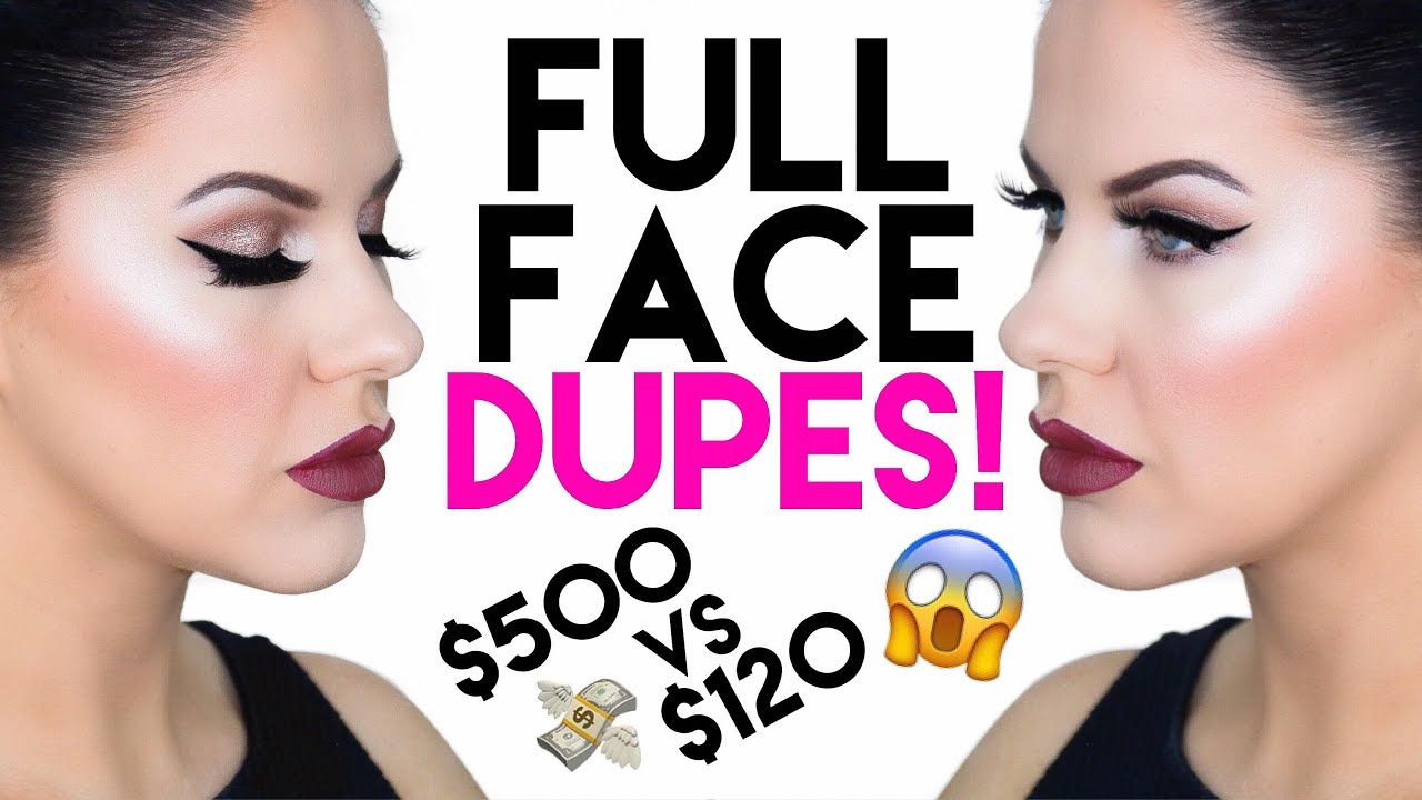 FULL FACE OF DUPES!! DRUG STORE VS HIGH END MAKEUP!! $500 VS $120!!