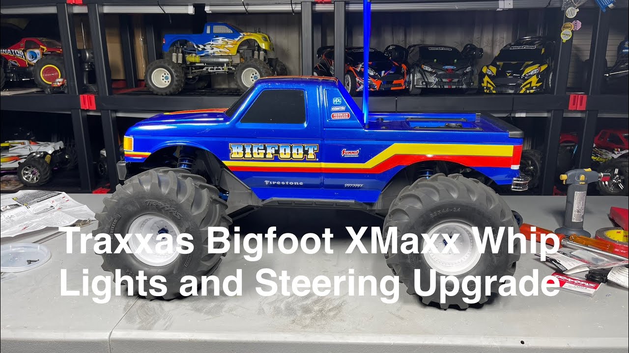 Модернизация фар Traxxas XMaxx Bigfoot Whip и рулевой рейки