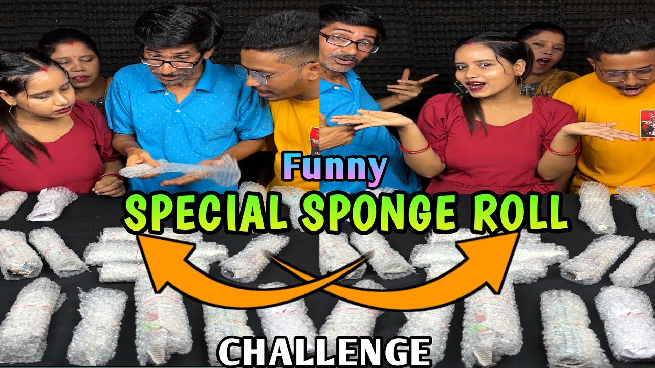 Tender Special Sponge Roll Funny Challenge With Family