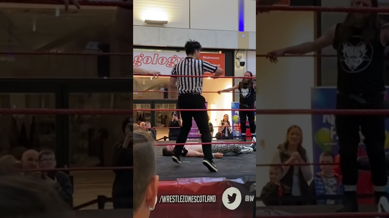 The People&rsquo;s Elbow (REFEREE STYLE) onto Ronan King - WrestleZone Trinity Centre Takeover.