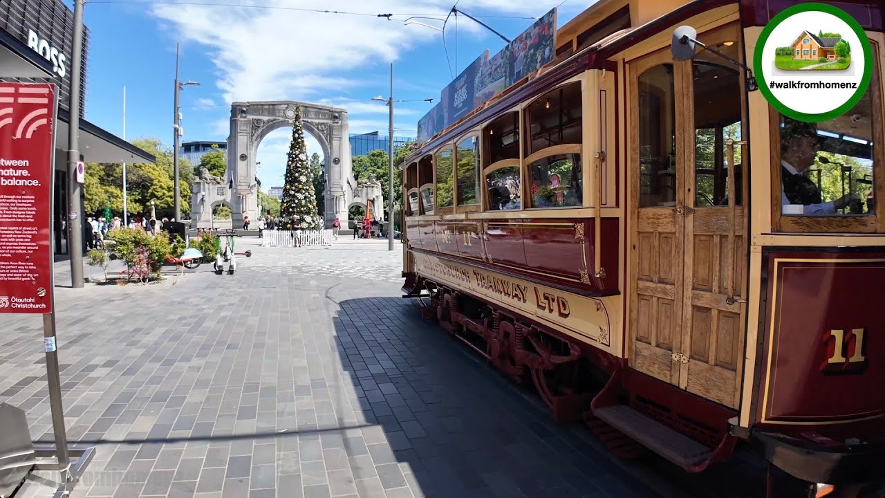 4K New Zealand - Christchurch City Walking Tour