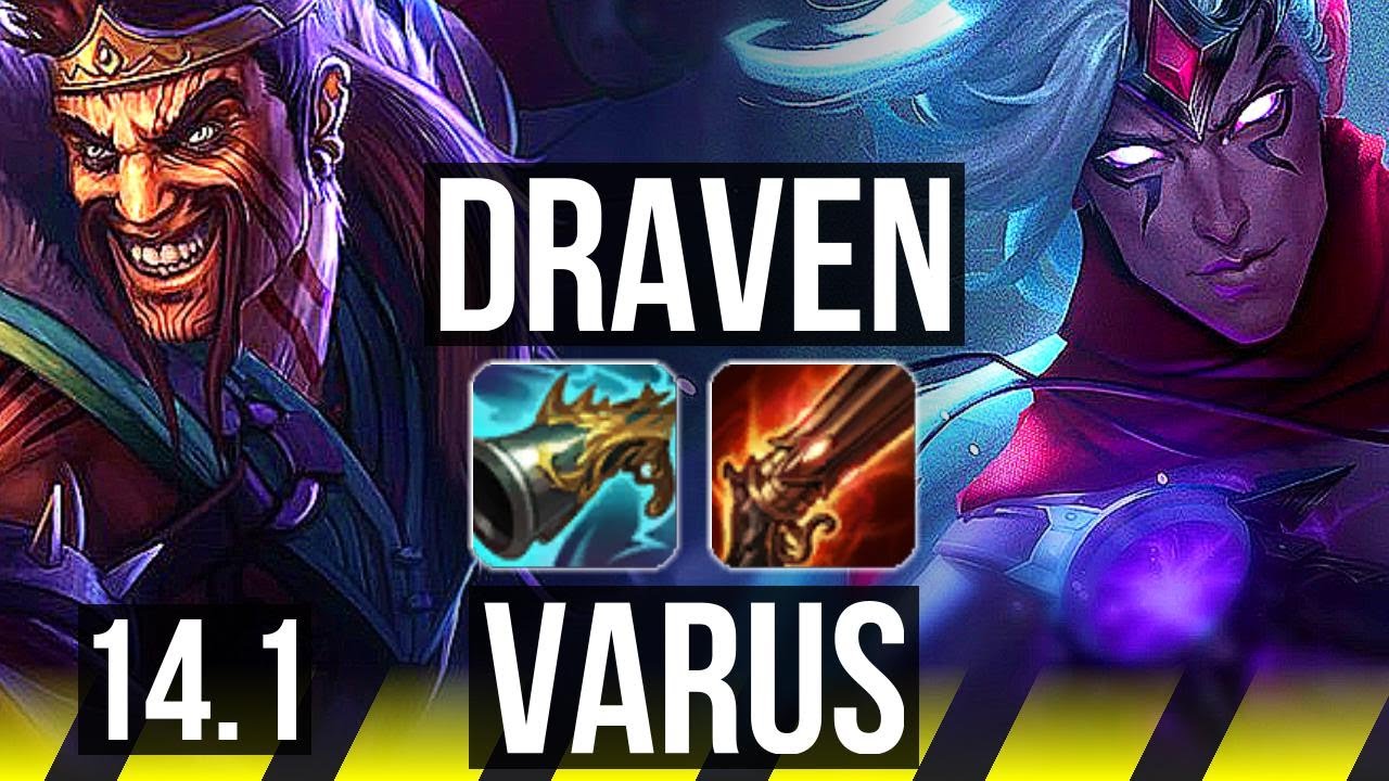 DRAVEN & Nautilus vs VARUS & Teemo (ADC) | 13/1/2, Legendary | KR Master | 14.1