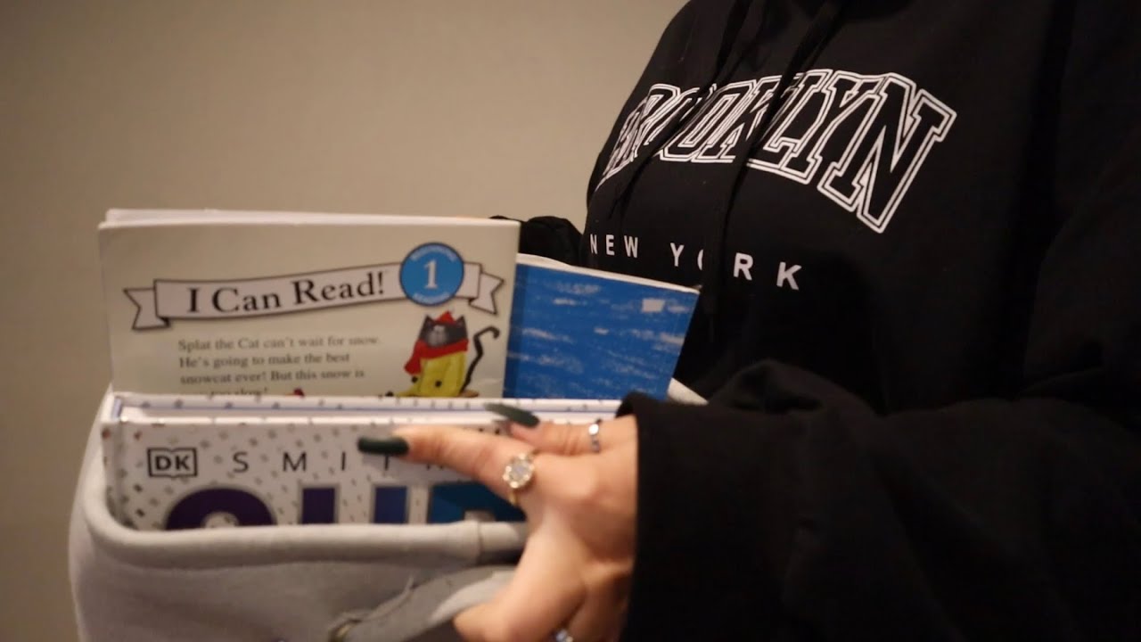 ASMR Showing How to Restock Library Books, DVDs & Checkout | Relaxing Page Turning, Nails Tapping