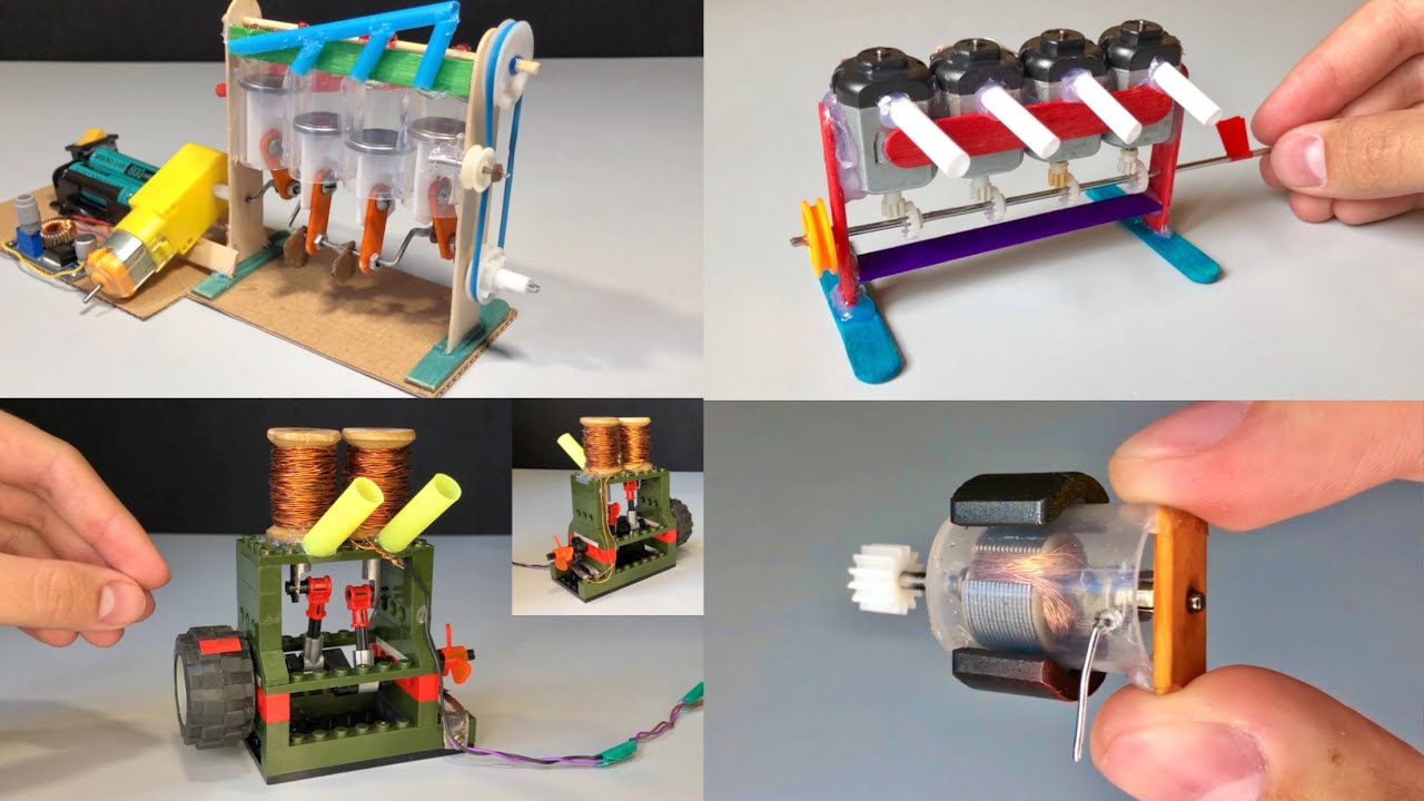 4 WAYS TO MAKE A SIMPLE ENGINES AT HOME - HOMEMADE MOTORS - INCREDIBLE IDEAS