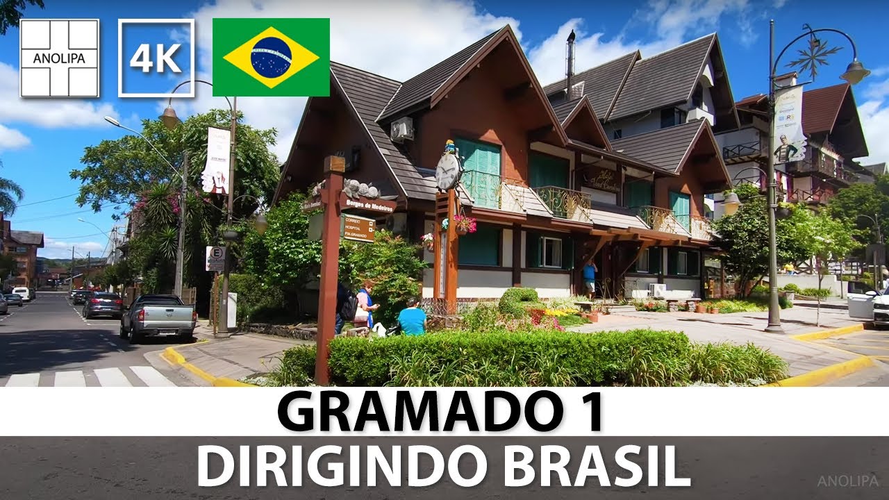 GRAMADO • RS  🚙 🇧🇷 Centro 1 • Dirigindo Brasil [Driving Brazil] 4K