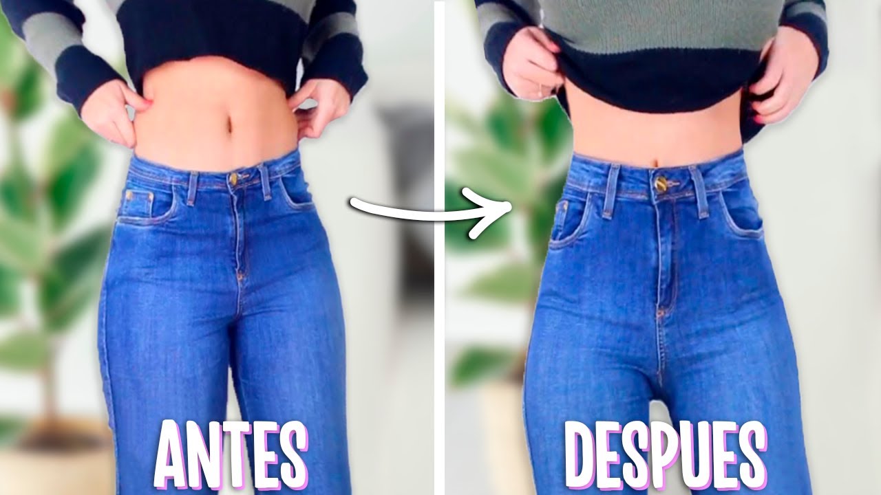 TRANSFORMA TUS PANTALONES de cintura TIRO BAJO a TIRO ALTO | TRUCO PARA TU ROPA - Tutoriales Belen