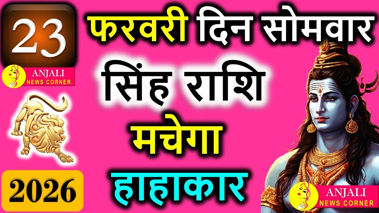 सिंह राशि 23 फरवरी 2026: सम्मान, सफलता और नए अवसरों का शक्तिशाली दिन