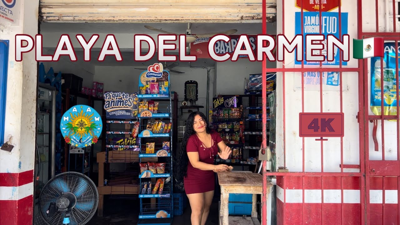 Playa del Carmen Walking Tour 4K 🇲🇽 | Walking to Playa 88 from Avenida 30 Norte in México