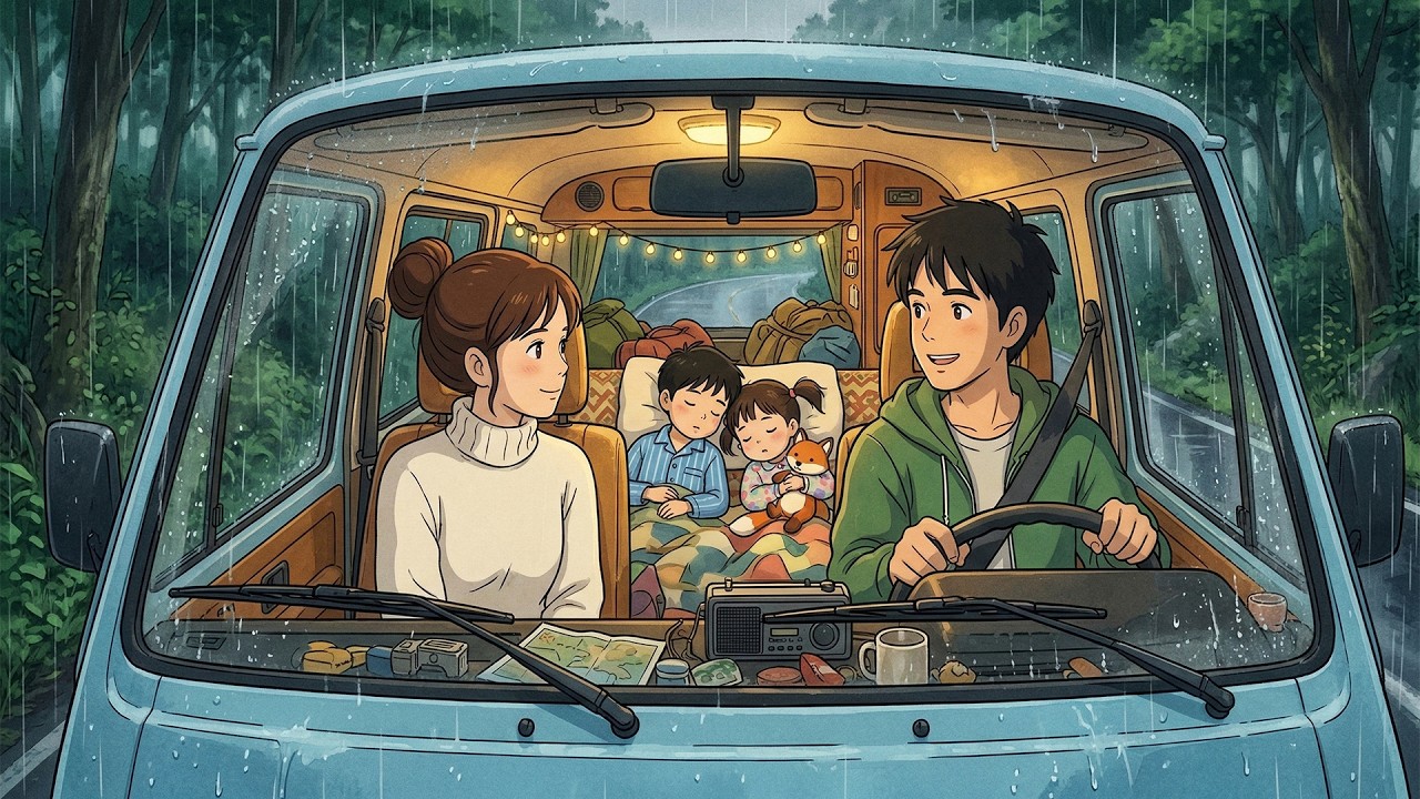 Relaxing RainyDay in Our Mobile Home Life 🌿🏠 CozyVibes | Ghibli-Style Video