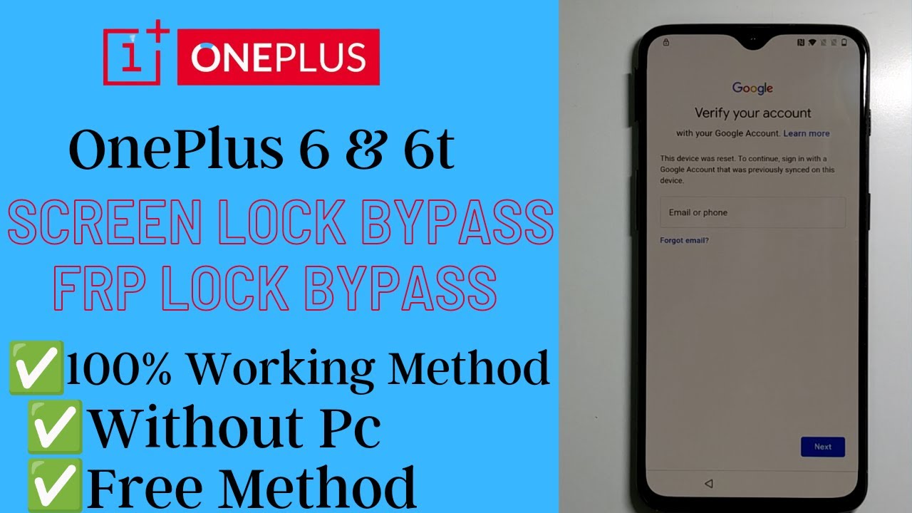 Oneplus 6 & 6t Screen Lock bypass | Oneplus 6 & 6t Frp Bypass 100% Working free Method Without Pc