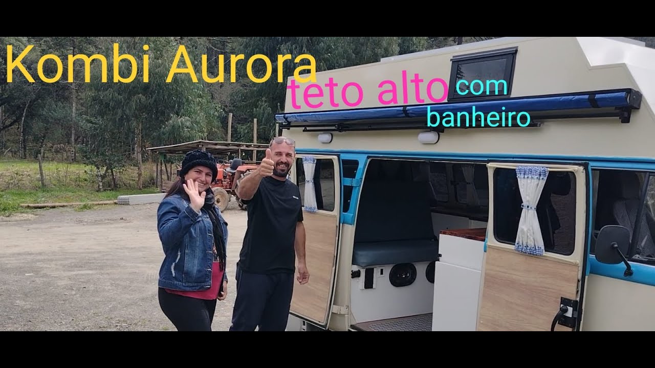 BANHEIRO dentro da kombi aurora de teto alto, feito com ACM