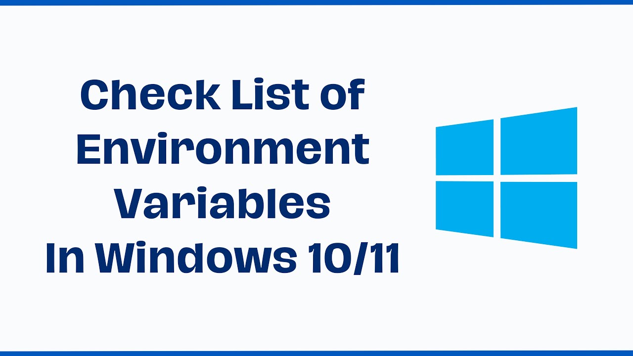 How To Check List of Environment Variables In Windows 10/11