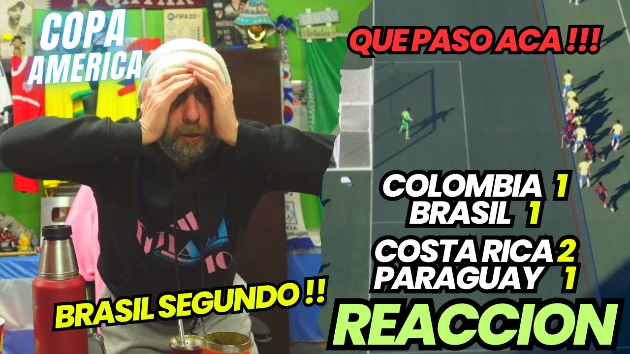 COLOMBIA 1 vs BRASIL 1 // COSTA RICA 2 vs PARAGUAY 1 - Reacciones de Hinchas - Copa America
