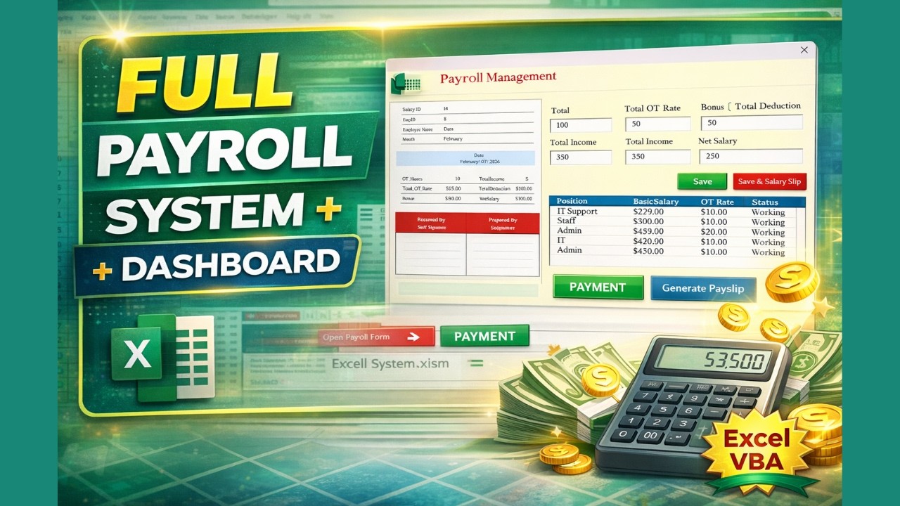 How to Create Payroll Management System with Dashboard | Excel VBA Project