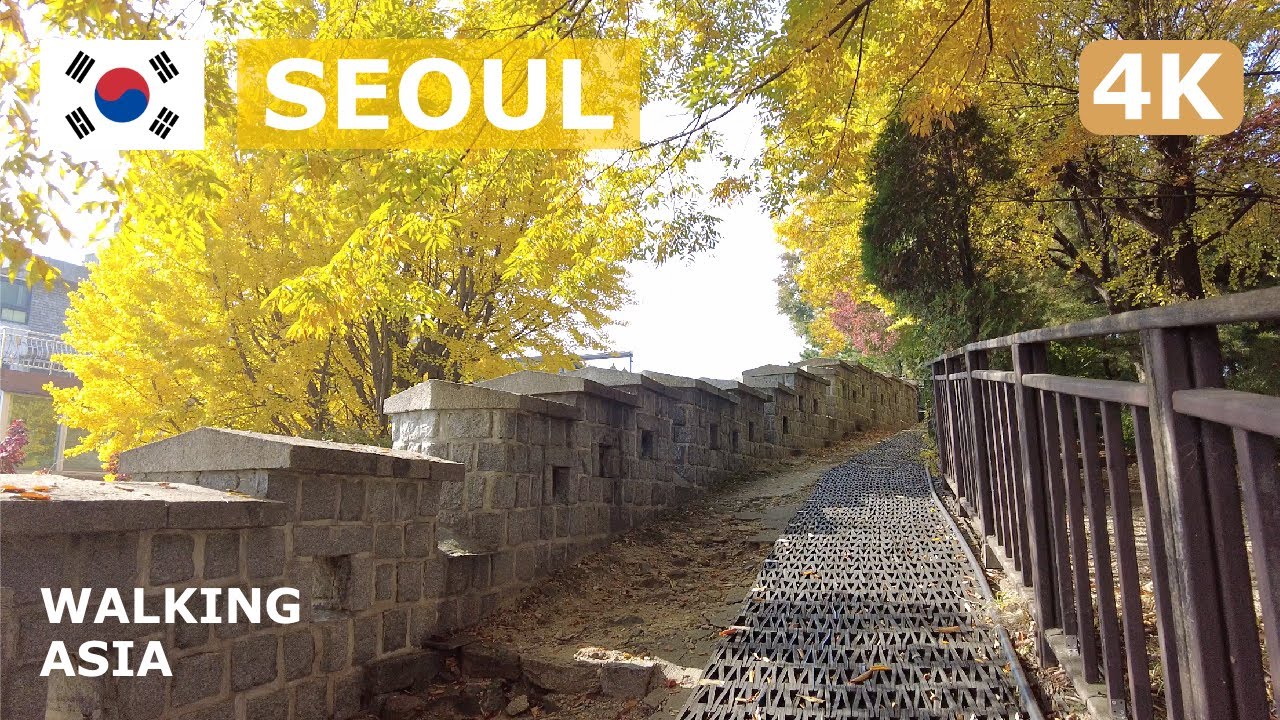 🇰🇷 South Korea, Seoul: Hanyangdoseong Trail, Forest Nam San-gil & Eungbong Park Autumn Walk - 4K
