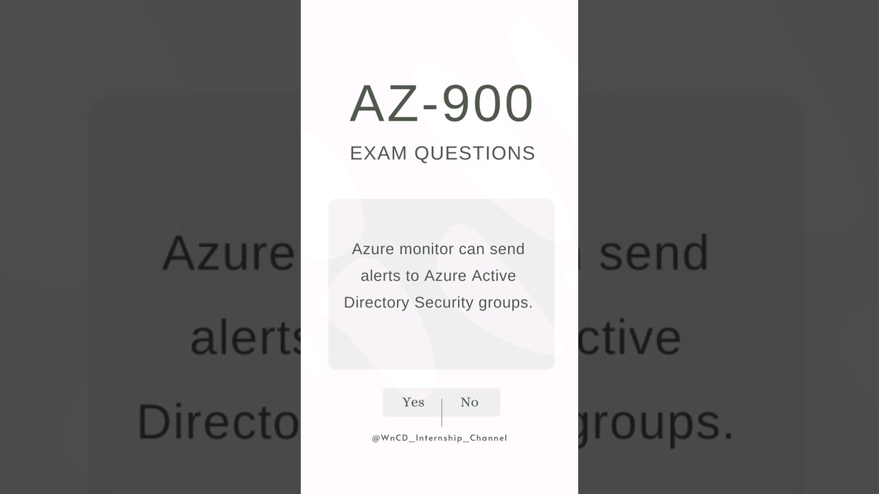 AZ- 900 REAL EXAM QUESTIONS #azure #microsoft #examquestion #question #shorts #viral #trending