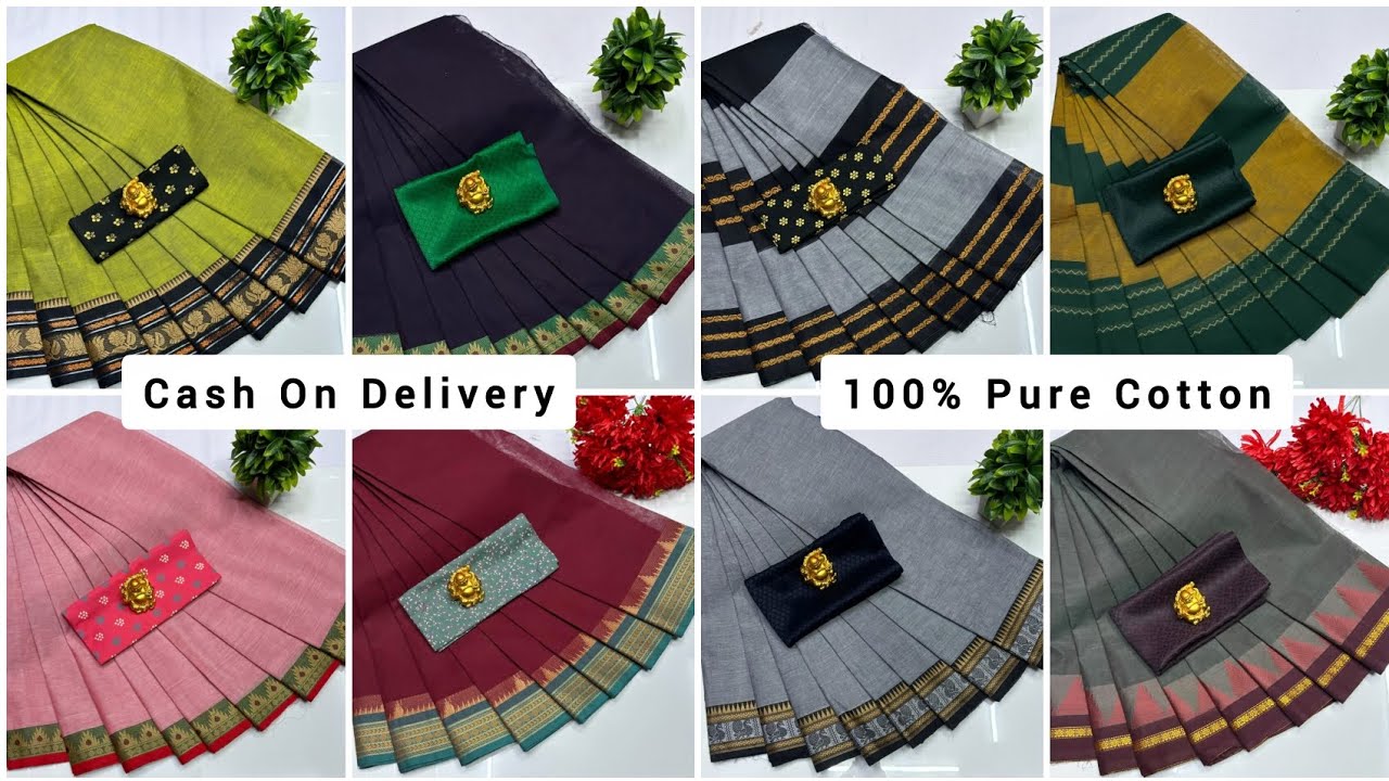 👉 WhatsApp - 9655430091 🍁 Saree without blouse 680+$ 🍁 Chettinad 💯 Pure Cotton Saree #cashondelivery
