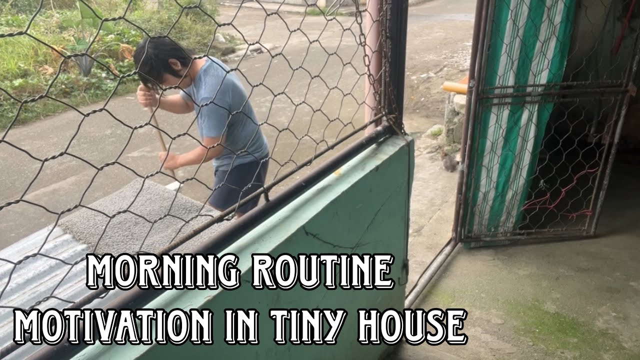 MORNING ROUTINE MOTIVATION IN TINY HOUSE🏡 | ADDED ON ADDITION HANGING SHELF IN THE KITCHEN✨