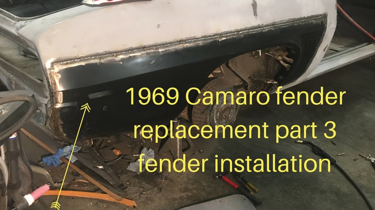 1969 Camaro rear fender replacment part 3 rust repair