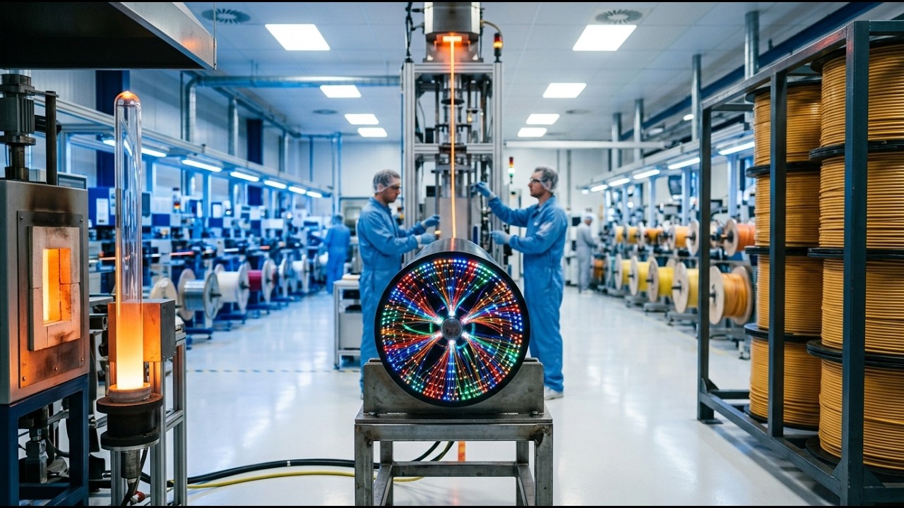 Inside the Fiber Optic Cable Factory — How Glass Becomes the Internet's Backbone