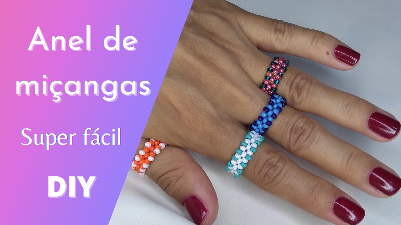 ANEL DE MIÇANGAS super fácil | Beaded ring tutorial