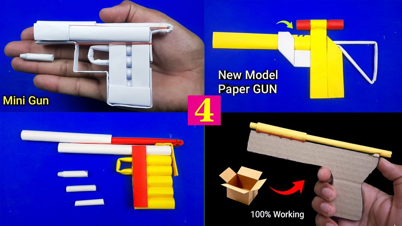 3 Best Paper Gun | How to make a Paper Gun That Shoots! 🔫  | World's Most Powerful Paper Gun