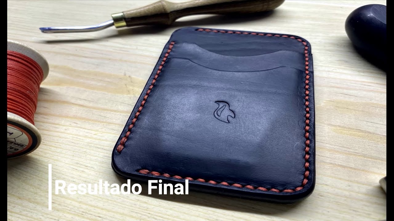 🧨02 COMO HACER TARJETERO DE CUERO VERTICAL MINIMALISTA FACIL🧨