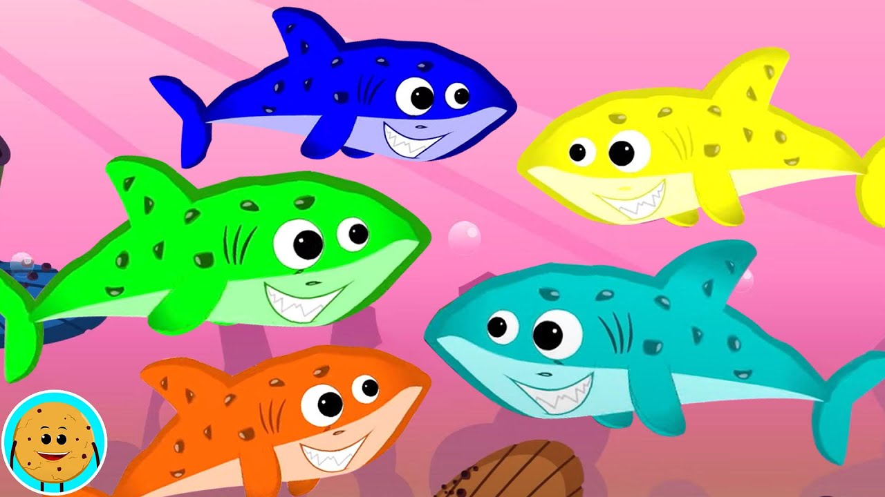 Five Little Sharks, Animal Cartoon + More Rhymes for Babies