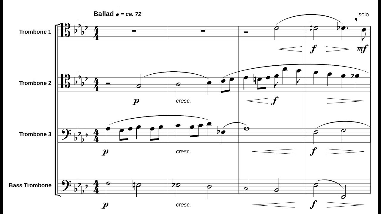 The Christmas Song for Trombone Quartet