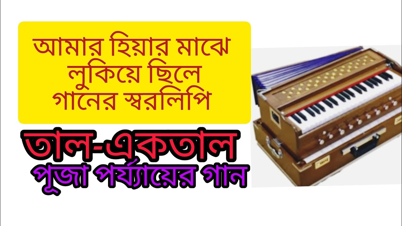 আমার হিয়ার মাঝে লুকিয়ে ছিলে গানের স্বরলিপি 