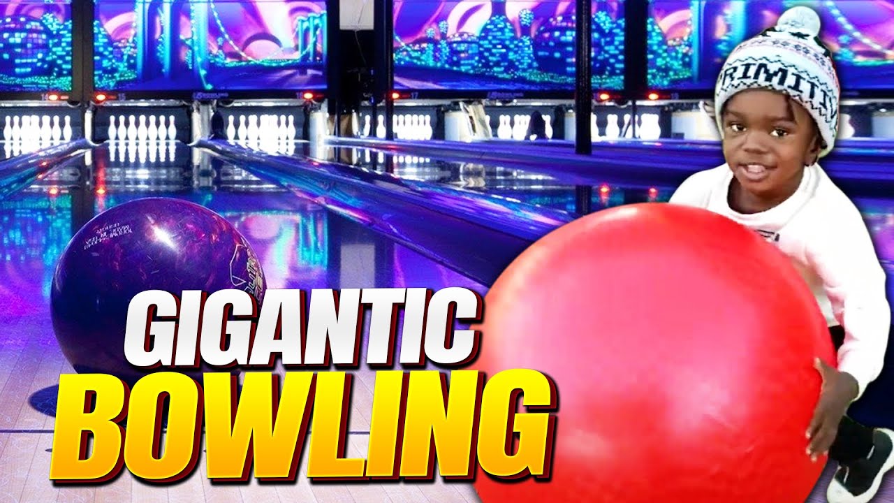 Playing Gigantic Bowling With a Big Red Bouncy Ball at Home | Gigantic Bowling With CG3