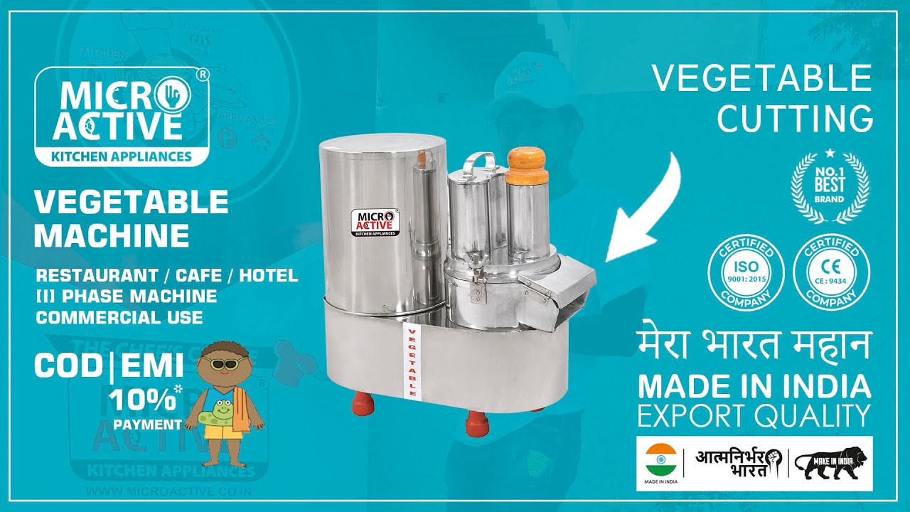 MICROACTIVE VEGETABLE CUTTING / SHREDDING / SLICING MACHINE STAINLESS STEEL (Contact: 76500 76504)