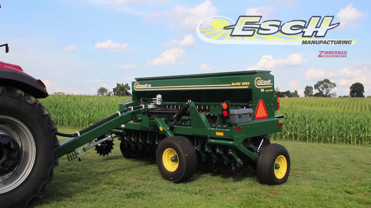 Esch No-till drill is made for easy Road Transport.  Drill can be folded without leaving the cab.