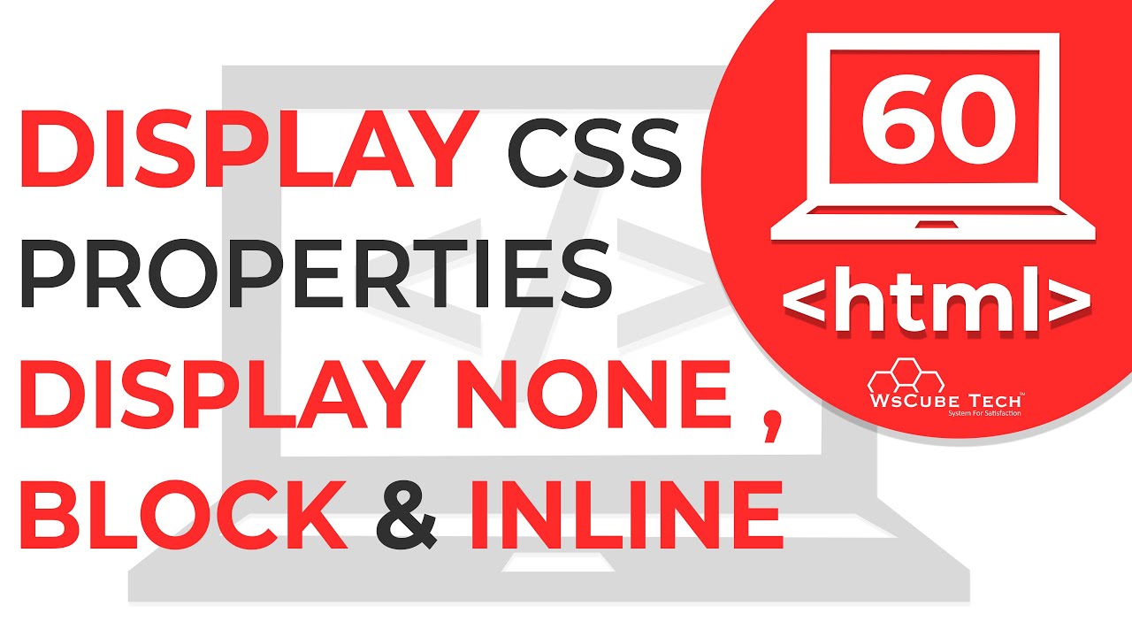 CSS Display Properties | Display None , Display Block , Display  Inline | Learn CSS | #60