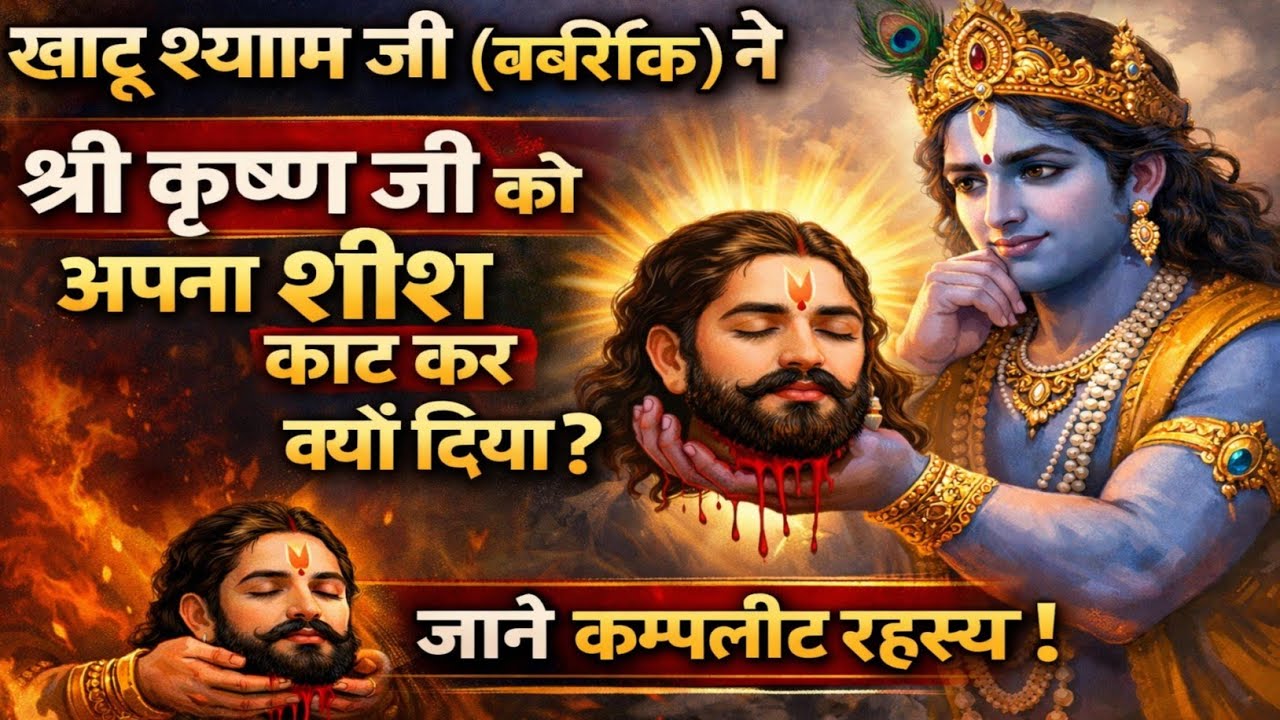 खाटू श्याम बाबा ने कृष्ण जी को अपना शीश काटकर दान क्यों दिया #khatushyambaba #khatu 🚩🙏🥺 #khatushyam 