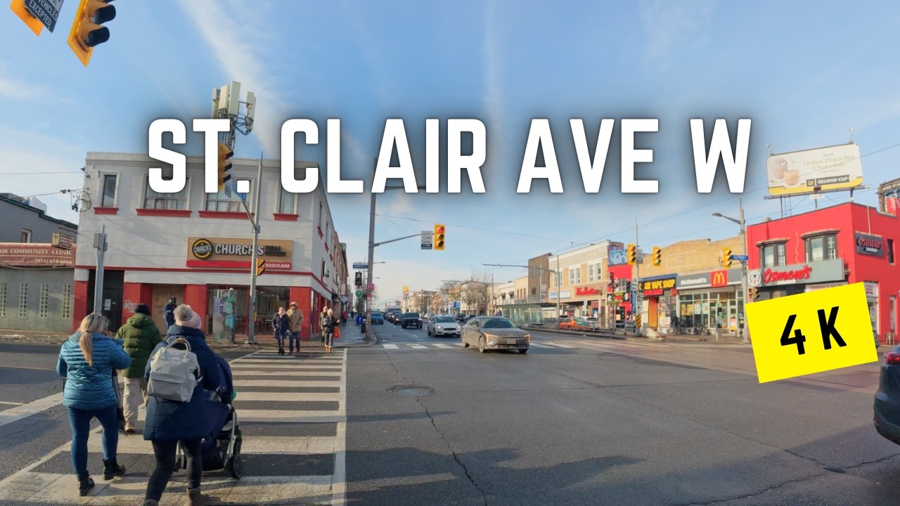 Toronto 🇨🇦 Winter Walk | St. Clair Ave W from Bathurst to Runnymede, 4K