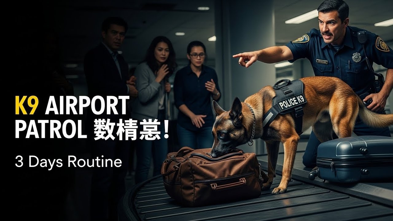 3 Days Airport K9 Patrol Malinois ASMR Routine |  3日間空港警備犬パトロール！マリノアASMRルーチン  #dog #animals
