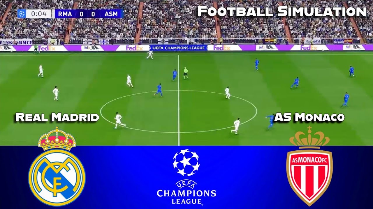 Real Madrid vs AS Monaco - UEFA Champions League 2025 | PES 21 Simulation