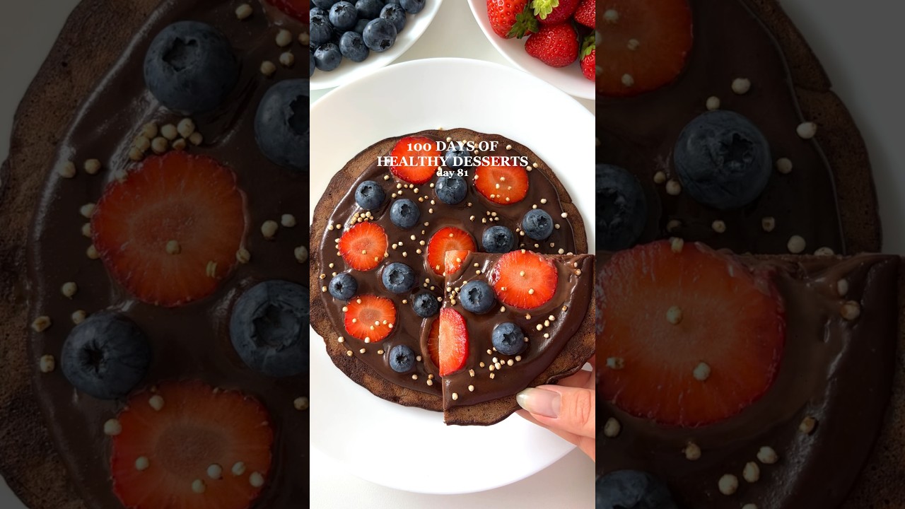 Healthy & High-protein Pancake Pizza🤩 #healthyrecipes #highprotein #healthydessert