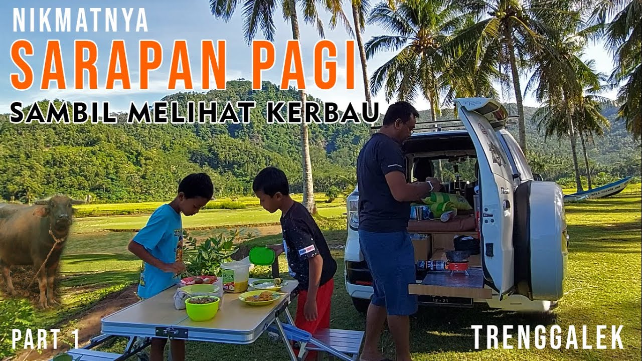 KESERUAN BERCAMPERVAN DI PANTAI NGULUNGWETAN | NAIK PERAHU NELAYAN MELIHAT KERBAU DI PADANG RUMPUT