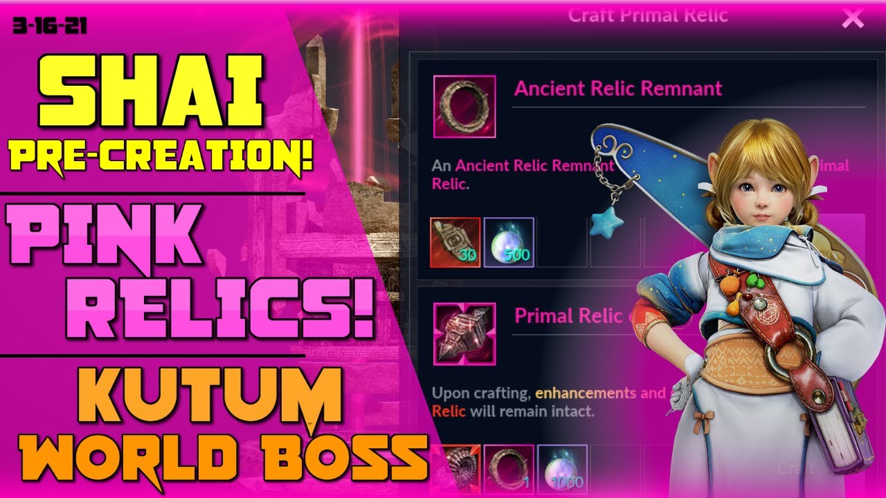 Shai is COMING!  Pink Relics & Kutum World Boss - Patch Notes - Black Desert Mobile