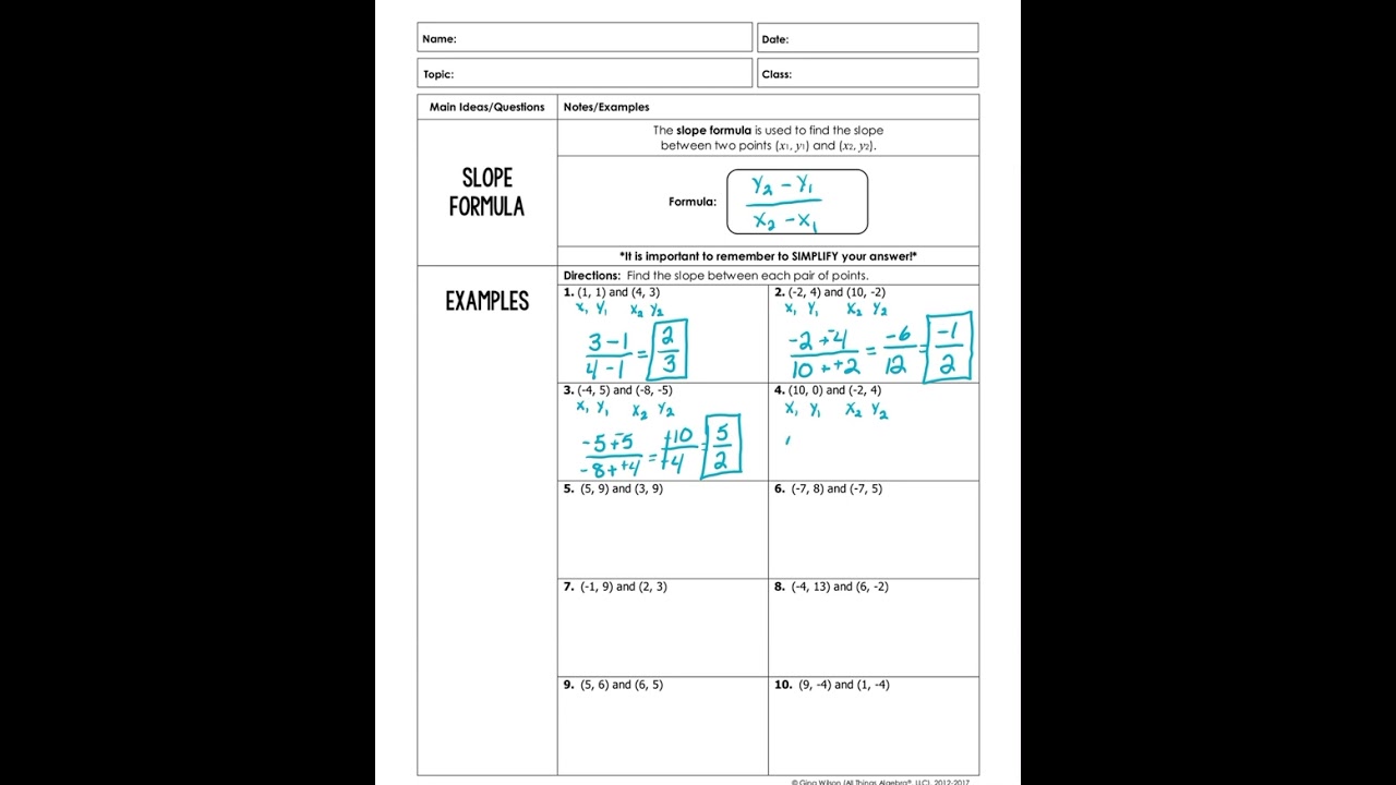 Slope Formula