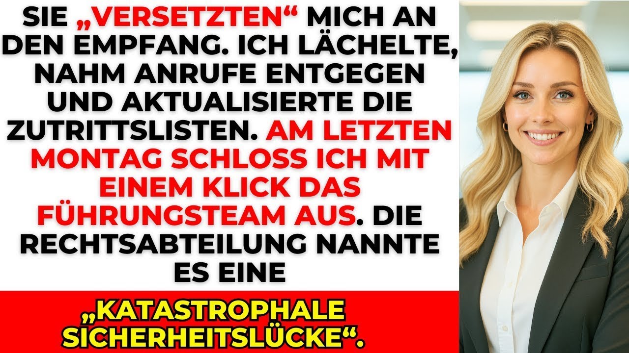 Sie degradierten mich zum Empfang – doch ich schaltete das ganze System aus