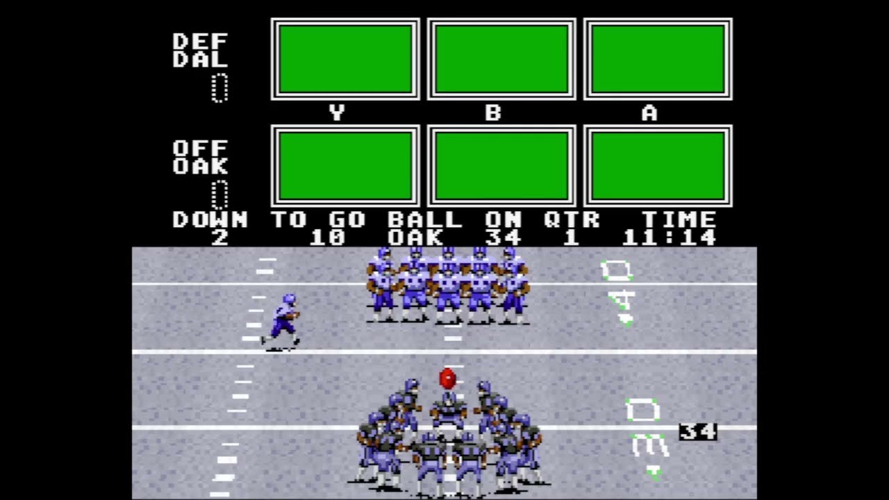 John Madden Football (SNES) - Simulation Tournament (Oakland vs Dallas