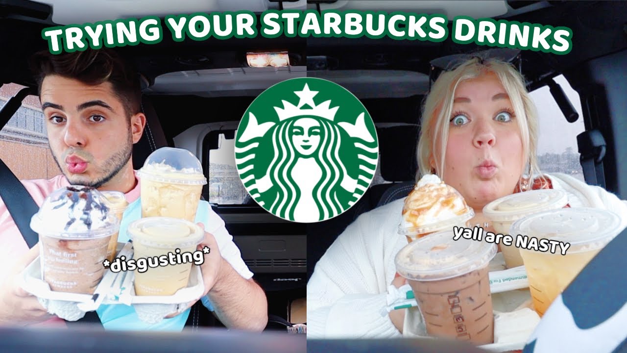 TRYING MY SUBSCRIBERS STARBUCKS DRINKS *WITH SAMANTHA JO*