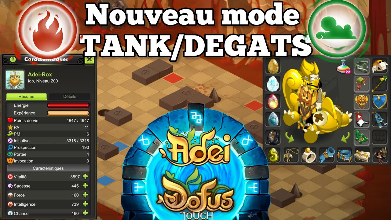 Le nouveau STUFF Opti FEU AIR TANK+DÉGÂTS (DOFUS Touch)