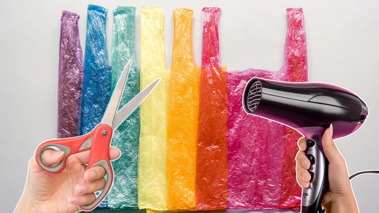 ✂️ZERO COST⁉️ Look What I Did With Grocery Bags And Hairdryer ♻️ Idea DIY Recycling Crafts